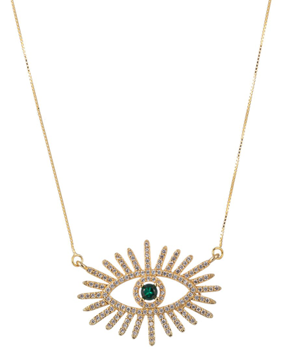 Eye Candy La Silver Cz Eye Pendant Necklace