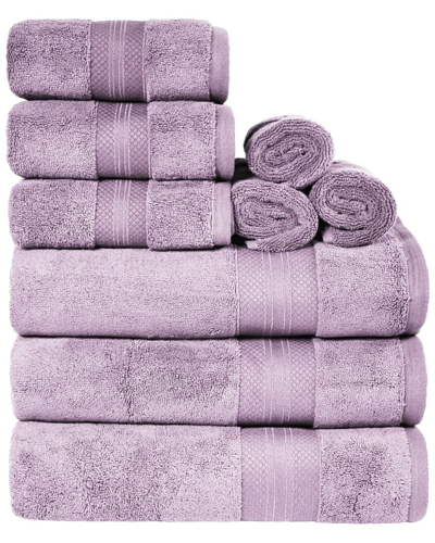 Superior Turkish Cotton Highly Absorbent Solid 9pc Ultra-plush Towel Set In Blue