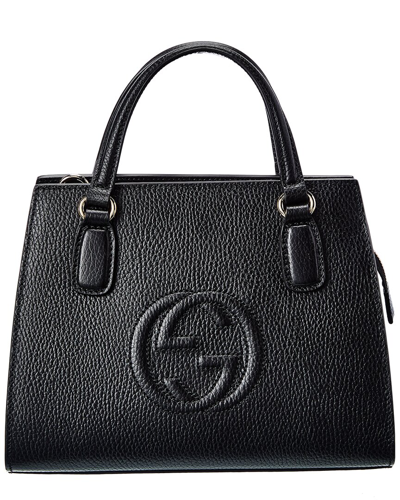 Gucci Soho Leather Tote In Black