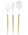 Sophistiplate White/gold Flatware (set Of 36) In White