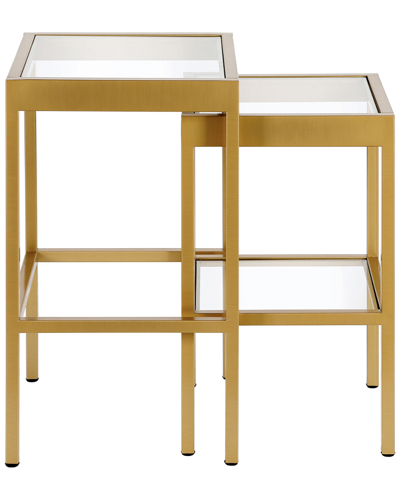 Abraham + Ivy Alexis Brass Finish Nested Side Tables