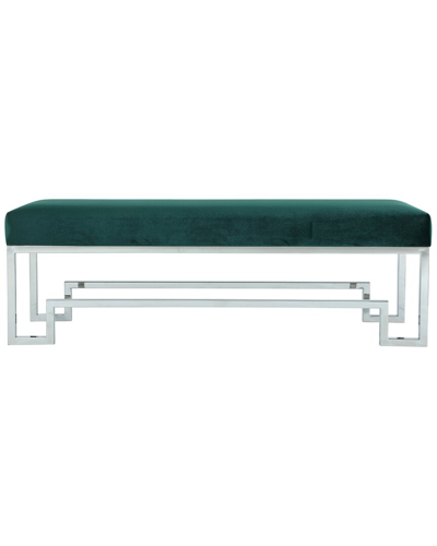 Shatana Home Laurence Velvet Bench In Silver