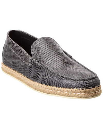 Tod's Embossed Leather Moccasin In Black