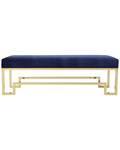 Shatana Home Laurence Velvet Bench In Gold