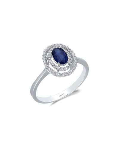 Kallati 14k 0.90 Ct. Tw. Diamond & Blue Sapphire Ring