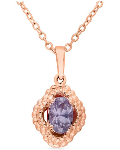 Kallati 14k Rose Gold 0.65 Ct. Tw. Diamond & Natural Sapphire Pendant Necklace