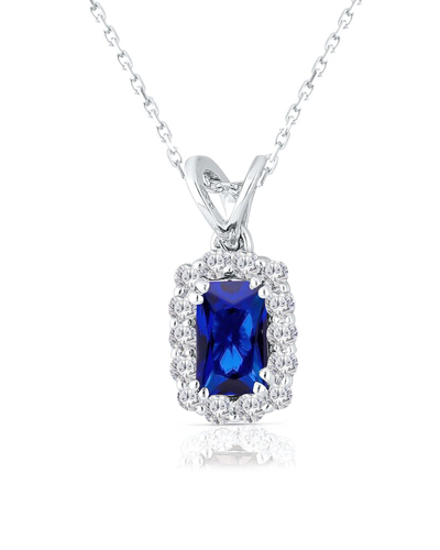 Kallati 14k 1.10 Ct. Tw. Diamond & Blue Sapphire Pendant Necklace