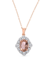 KALLATI KALLATI 14K ROSE GOLD 1.25 CT. TW. DIAMOND & MORGANITE PENDANT NECKLACE