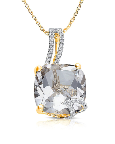 Kallati 14k 6.55 Ct. Tw. Diamond & Amethyst Pendant Necklace