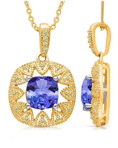 Kallati 14k 1.55 Ct. Tw. Diamond & Tanzanite Pendant Necklace