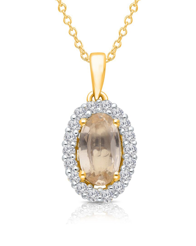 Kallati 14k 1.30 Ct. Tw. Diamond & Natural Sapphire Pendant Necklace