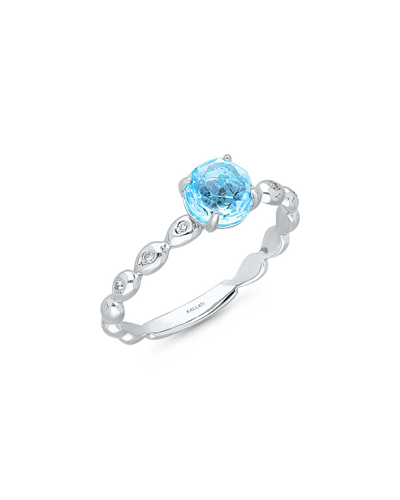 Kallati 14k 1.10 Ct. Tw. Diamond & Blue Topaz Ring