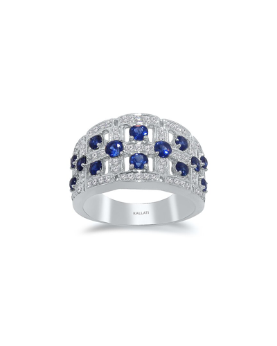 Kallati 14k 0.37 Ct. Tw. Diamond & Blue Sapphire Ring