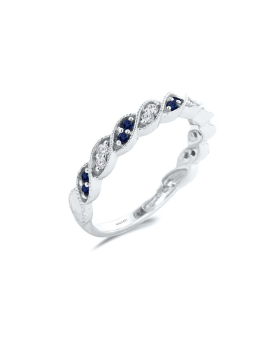 Kallati 14k 0.25 Ct. Tw. Diamond & Blue Sapphire Ring