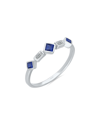 KALLATI KALLATI 14K 0.30 CT. TW. DIAMOND & BLUE SAPPHIRE RING