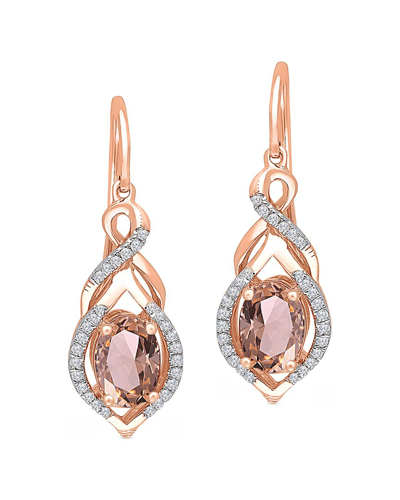 Kallati 14k Rose Gold 2.05 Ct. Tw. Diamond & Morganite Earrings