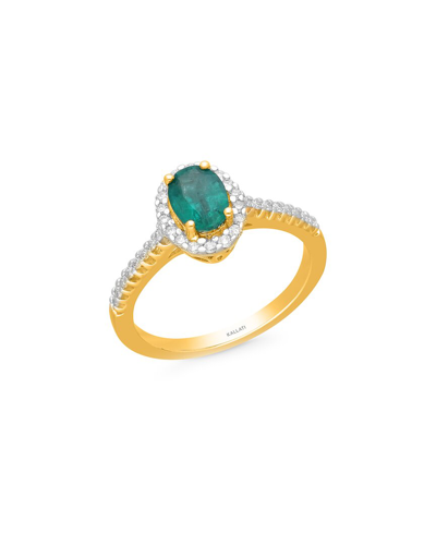 Kallati 14k 1.20 Ct. Tw. Diamond & Emerald Ring In Gold