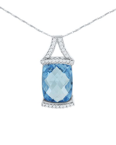 Kallati 14k 9.10 Ct. Tw. Diamond & Blue Topaz Necklace