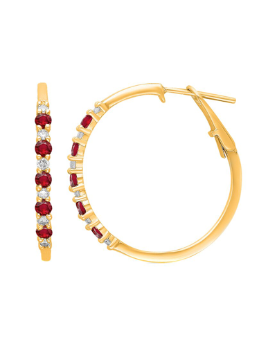 Kallati 14k 1.15 Ct. Tw. Diamond & Ruby Earrings