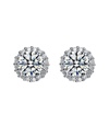 GENEVIVE GENEVIVE 14K OVER SILVER CZ EARRINGS