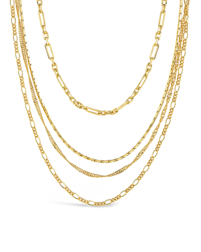 Sterling Forever 14k Plated Multi-chain Layered Necklace