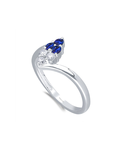 Kallati 14k 0.40 Ct. Tw. Diamond & Blue Sapphire Ring