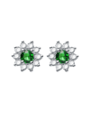 Genevive Silver  Cz Flower Studs