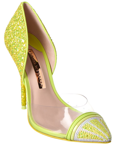 Sophia Webster Jessica Glitter & Vinyl Pump In Yellow