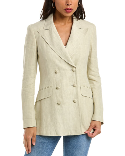 Etro Woman Suit Jacket Beige Size 12 Linen In White