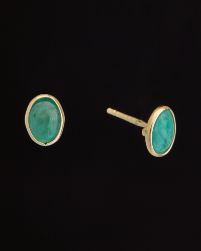 Italian Gold 2.20 Ct. Tw. Emerald Root Studs