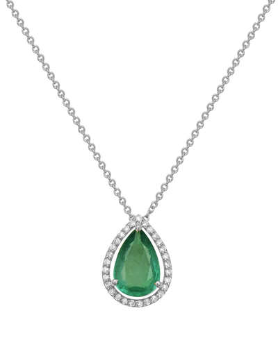 Forever Creations Usa Inc. Forever Creations 14k 1.15 Ct. Tw. Diamond & Emerald Pendant Necklace