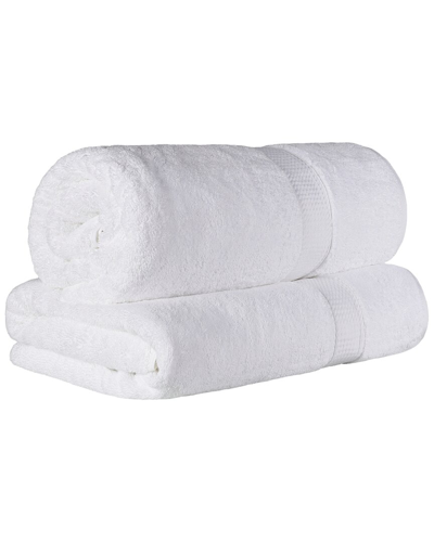 Superior Egyptian Cotton Highly Absorbent 2pc Ultra-plush Solid Bath Sheet Set In White
