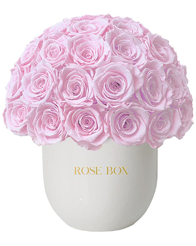 Rose Box Nyc Ceramic Classic Half Ball With Light Pink Roses