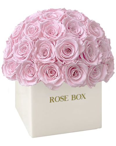 Rose Box Nyc Custom Ceramic Square Classic Half Ball With Light Pink Roses