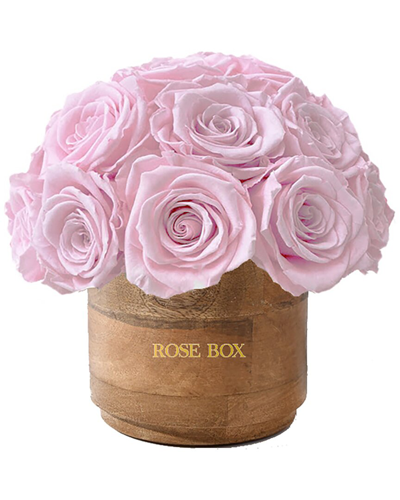 Rose Box Nyc Custom Rustic Mini Half Ball With Light Pink Roses
