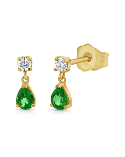 Sabrina Designs 14k 0.50 Ct. Tw. Diamond & Emerald Earrings