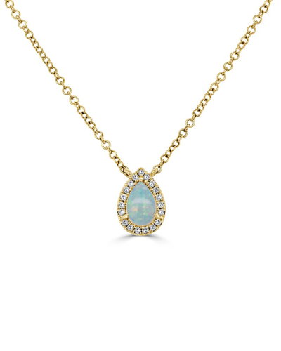 Sabrina Designs 14k 0.36 Ct. Tw. Diamond & Opal Necklace