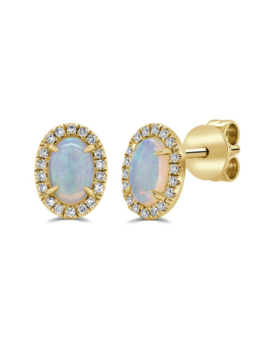 Sabrina Designs 14k 0.70 Ct. Tw. Diamond & Opal Earrings