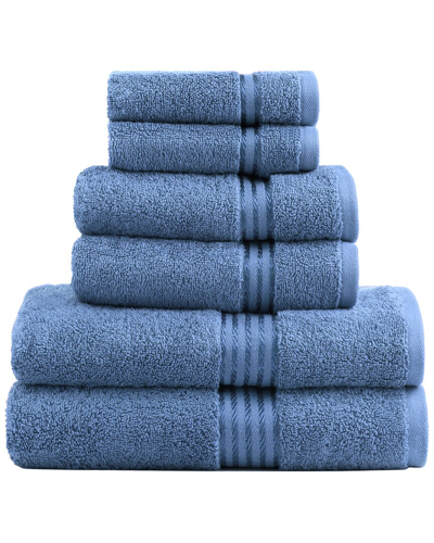 Comfort & Care Plush 6pc Towel Set In Blue
