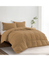 Unikome 300 Thread Count All Season Organic Cotton White Goose Down Comforter In Brown