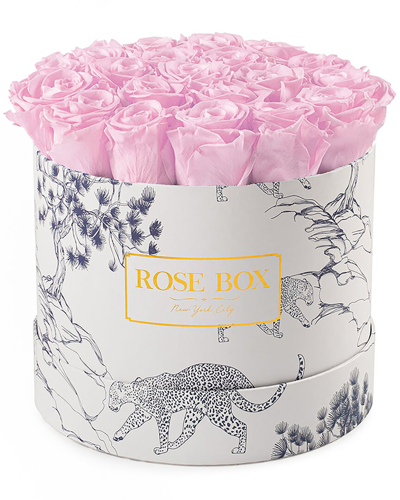 Rose Box Nyc Medium Blue Tiger Box With Light Pink