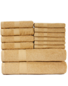 Superior Eco-friendly 12pc Absorbent Towel Set In Gold