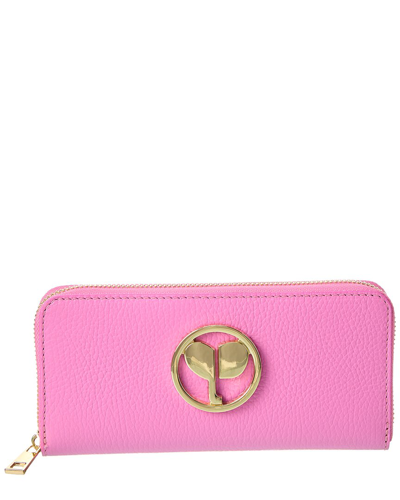 Persaman New York Toscana Leather Wallet In Pink