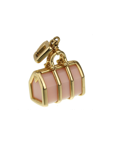 Pre-owned Heritage Louis Vuitton Louis Vuitton 18k Diamond & Rose Quartz Bag Charm Pendant (authentic Pre-  Owned)