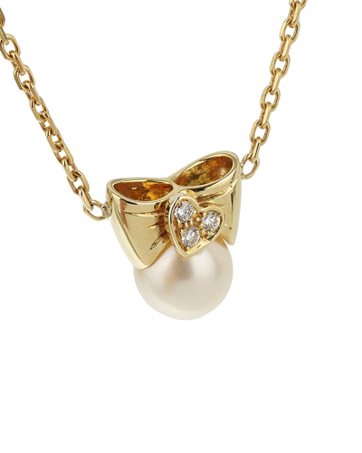 Heritage Van Cleef & Arpels Van Cleef & Arpels 18k Diamond & Pearl Necklace (authentic )