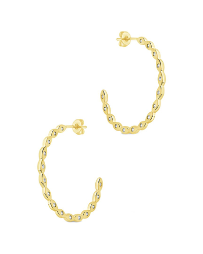 Sterling Forever Ezell Hoops In Gold