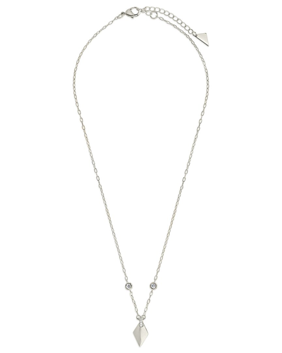 Sterling Forever Cz Louise Pendant Necklace In Silver