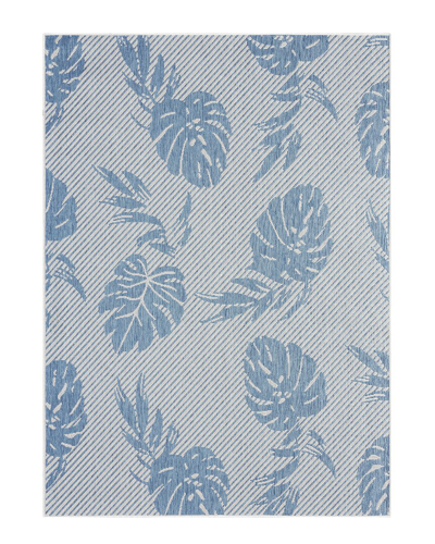 Tommy Bahama Palm Coastal Blue Indoor/outdoor Rug In Silver
