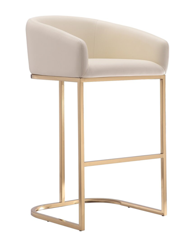 Manhattan Comfort Louvre Bar Stool In Neutral