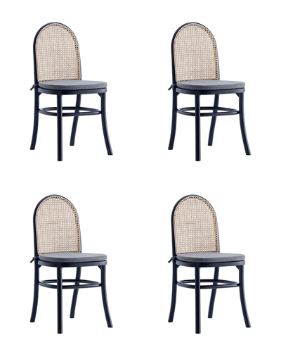 Manhattan Comfort Set Of 4 Paragon 1.0 Dining Chairs In Multi